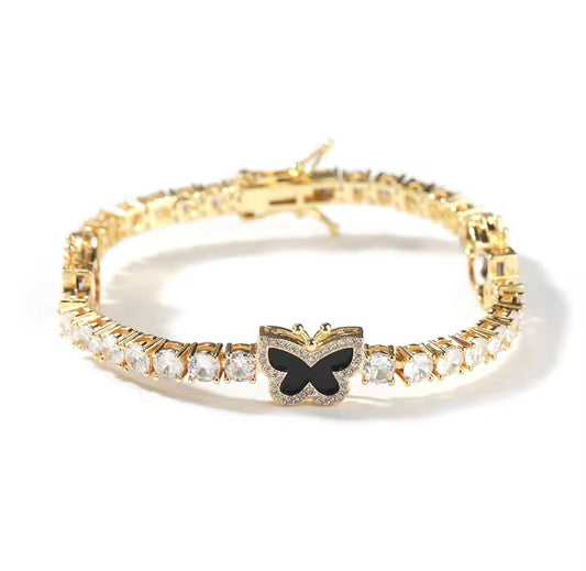18K Butterfly Tennis Bracelet