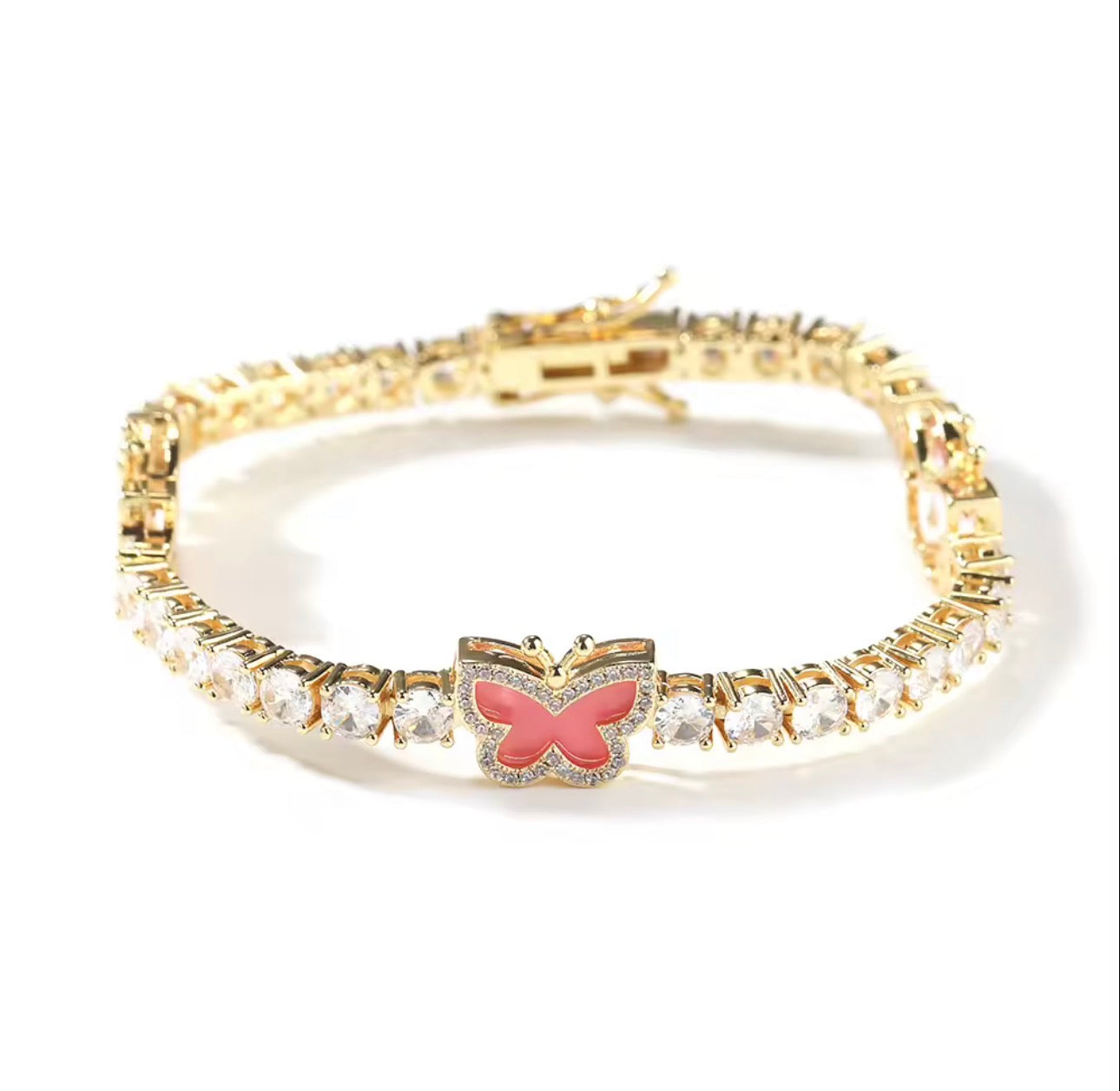 18K Butterfly Tennis Bracelet