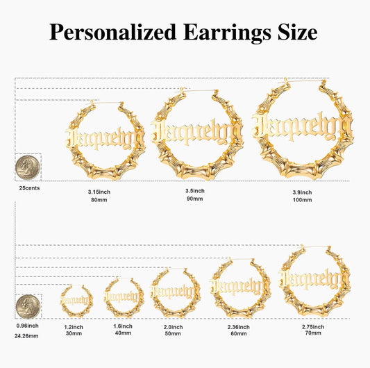 Bamboo Initial Earrings