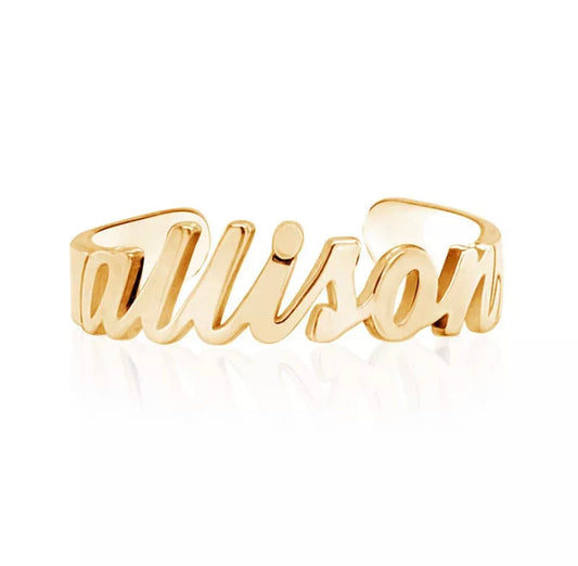 Custom Name Toe Ring